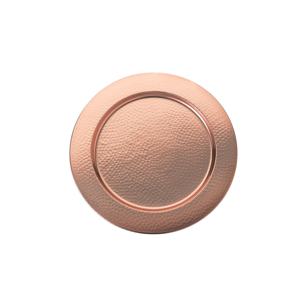 WILLIAMS-SONOMA Hammered Copper Charger Plates ||| Set of 4